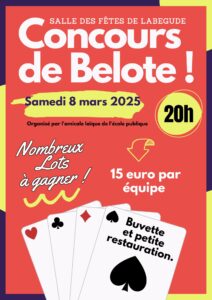 Concours de Belote @ Salle des fêtes de Labégude